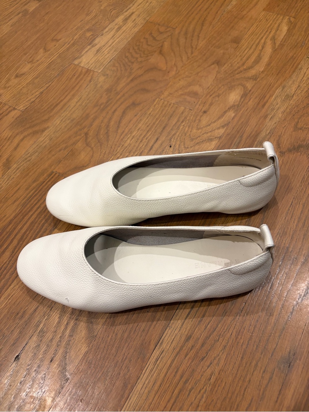 Everlane White Leather Ballet Flats